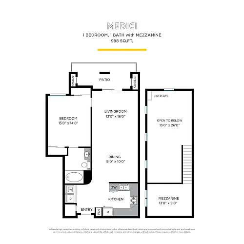 Floor plan Medici with Mezzanine