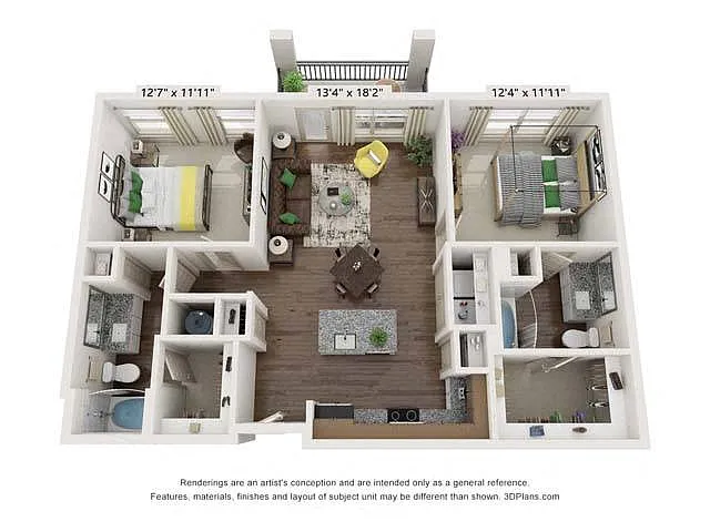 Floor plan Two-Bedroom (B1)