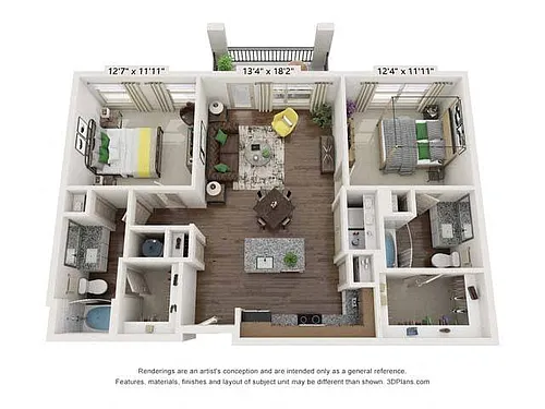 Floor plan Two-Bedroom (B1)