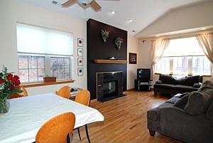 Living Space with Wood-Burning Fireplace