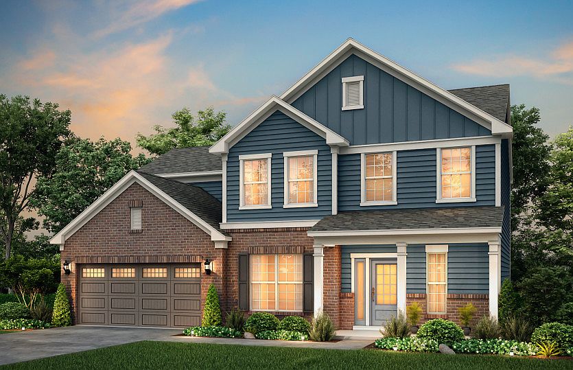Rhodes Exterior 5 features siding, brick and covered front porch