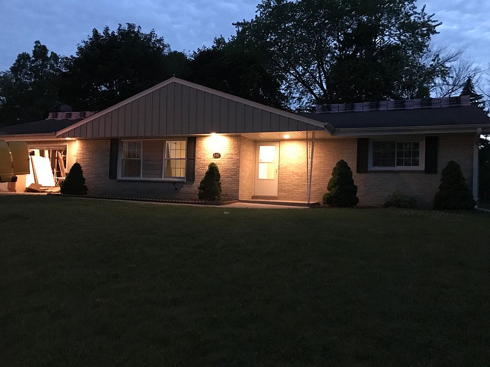 Front of house at night