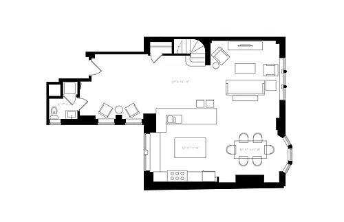 Floor plan 3 Bed Duplex Apartment