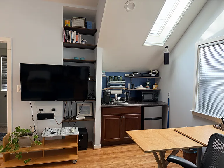 View from the bed area