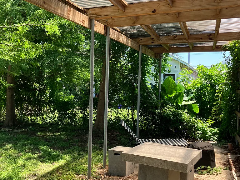 Shared pergola and table