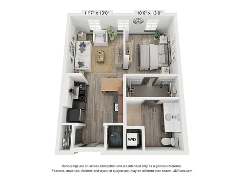 Floor plan Open 1x1 A