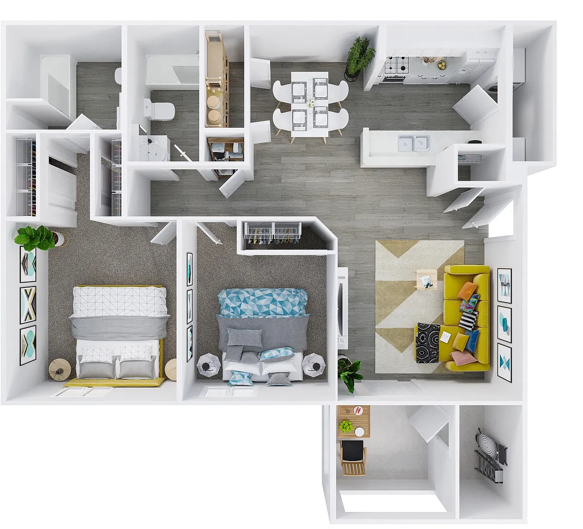 Floor plan Two Bedroom Two Bathroom
