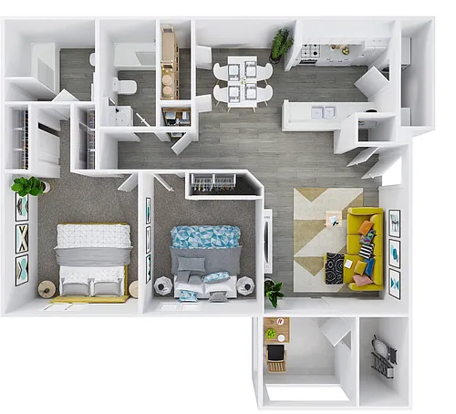 Floor plan Two Bedroom Two Bathroom