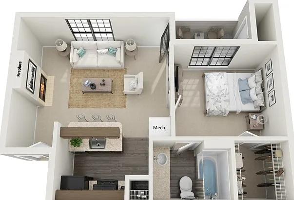 One Bedroom, 550 sqft, Patio/Balcony, Fireplace One Bedroom, 550 sqft, Patio/Balcony, Fireplace