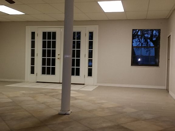 French doors facing lake