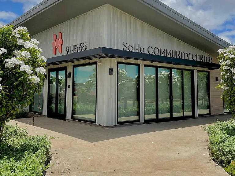 Community center with swimming pool.