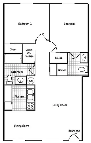 Floor plan 2 Bed 2 Bath