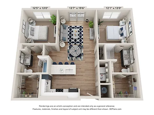 Floor plan B2 (2 Bedroom)