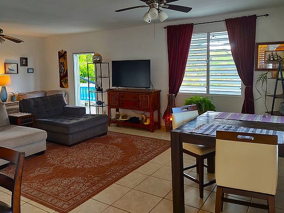 Living room and dining room