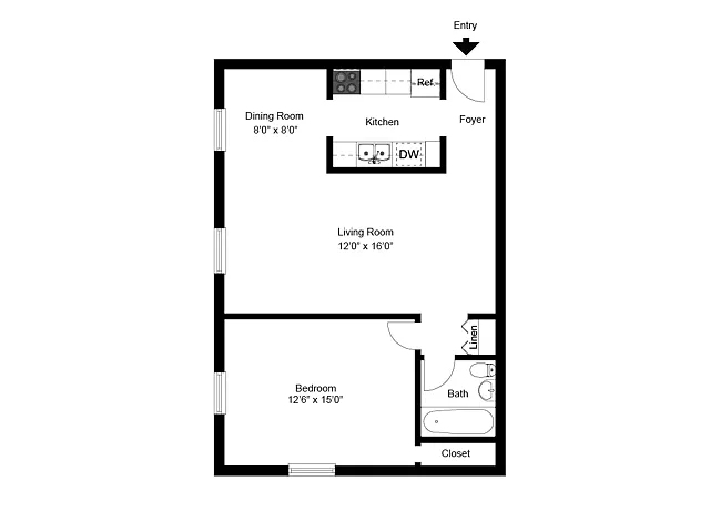 Floor plan One Bedroom