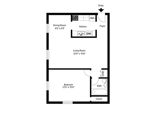 Floor plan One Bedroom