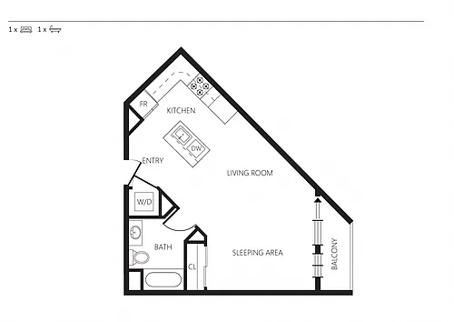 Floor plan Studio E