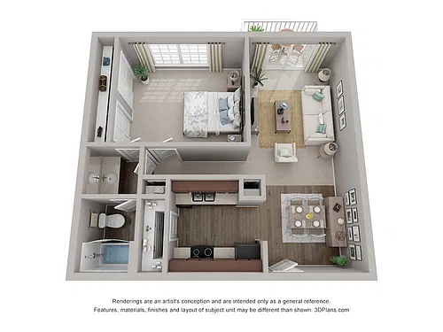 Floor plan 1 Bed 1 Bath
