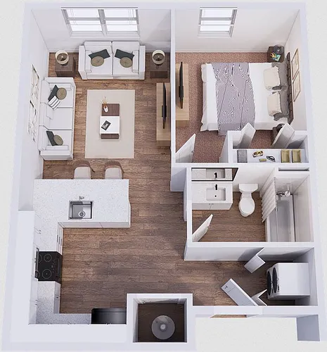 Floor plan 1X1 D