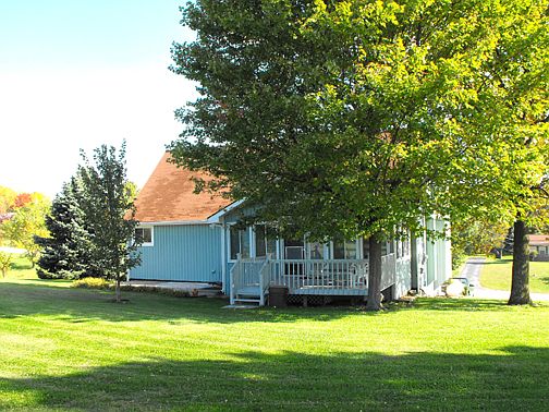 Back of house-shaded deck