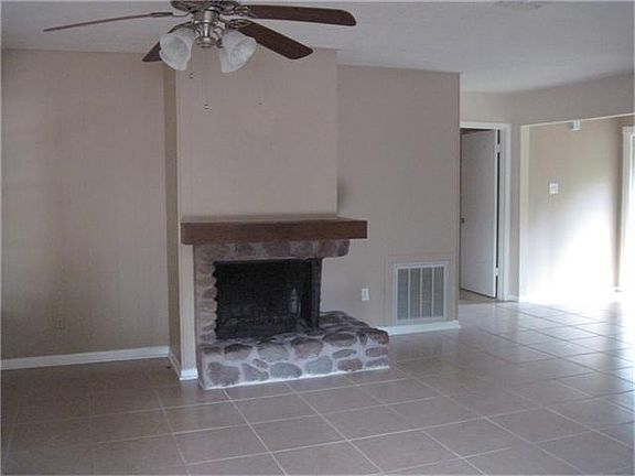 View of fireplace