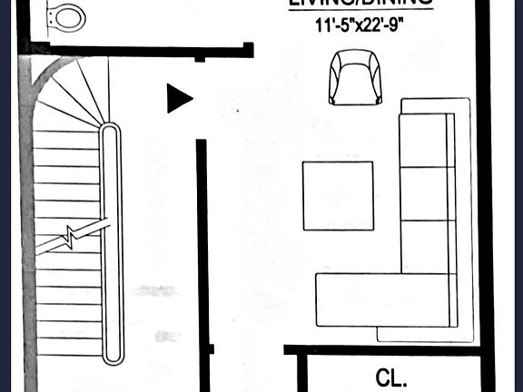 floor plan (1 bedroom + office/den)