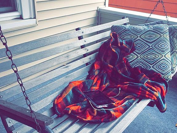 Relaxing porch swing