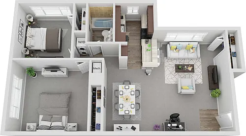 Floor plan 2 Bedroom 1 Bath Renovated