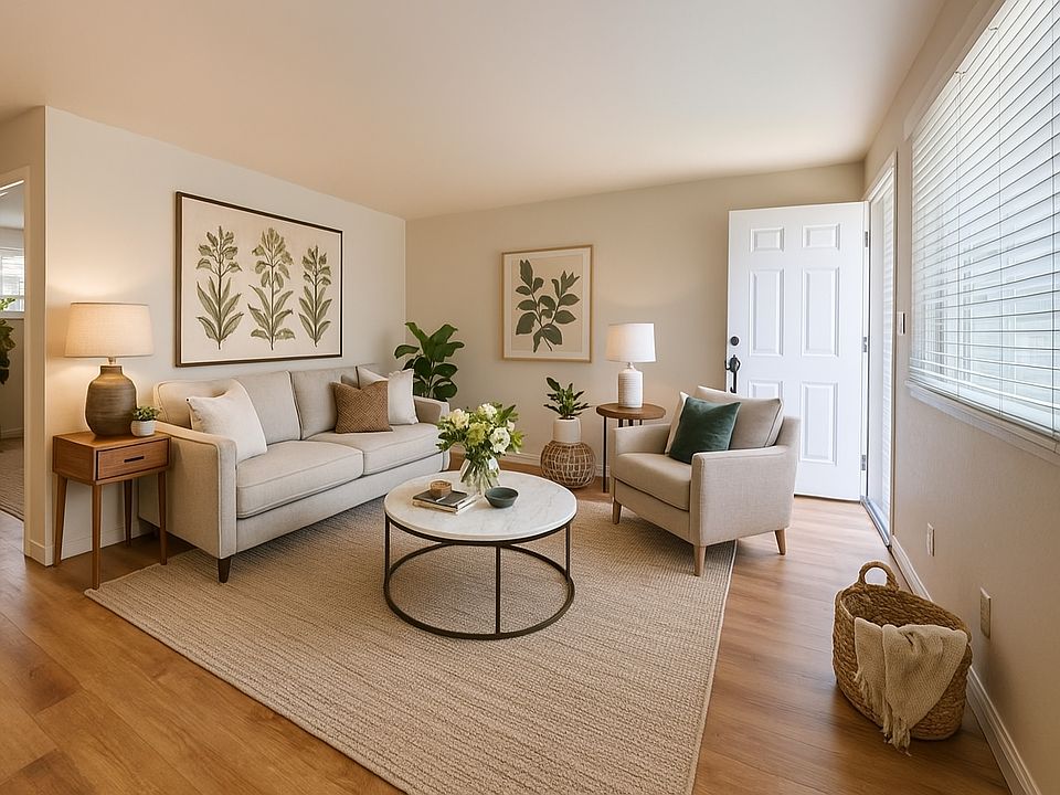 Staged large living room