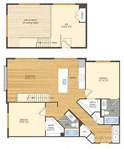 Floor plan 2x2 Loft (823-b19l)