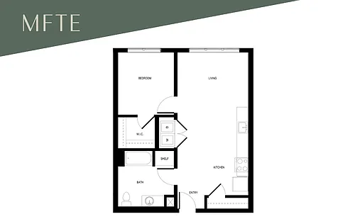 Floor plan 1x1 C8 - MFTE 70%