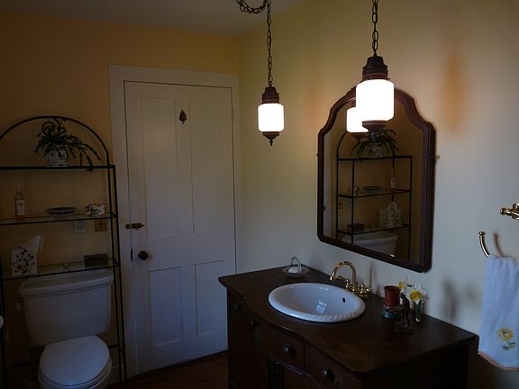 Downstairs bath, antique built in vanity