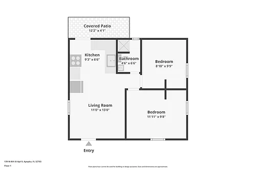 Floor plan 2 bedroom 1 bathroom