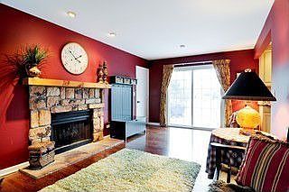 Family Room with Stone Fireplace