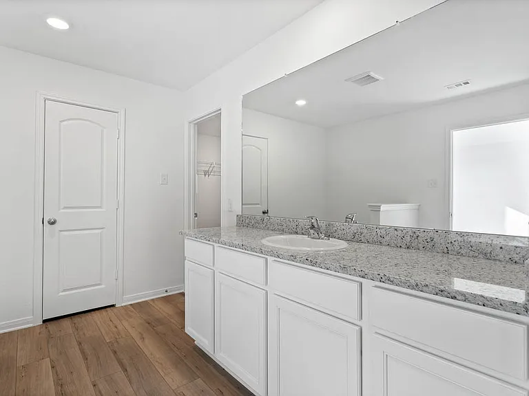 Spacious vanity in the master bathroom.