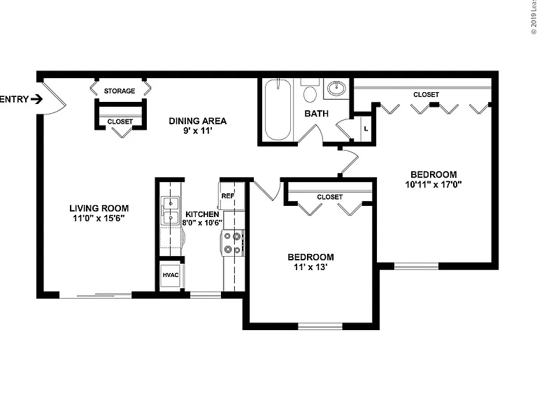 The Aspen: Beds - 2: Baths - 1: SqFt Range - 845 to 845