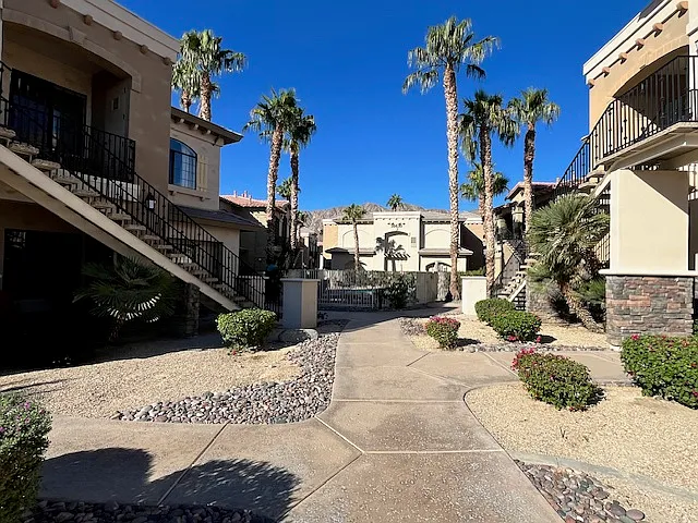Landscaped pathways throughout the complex