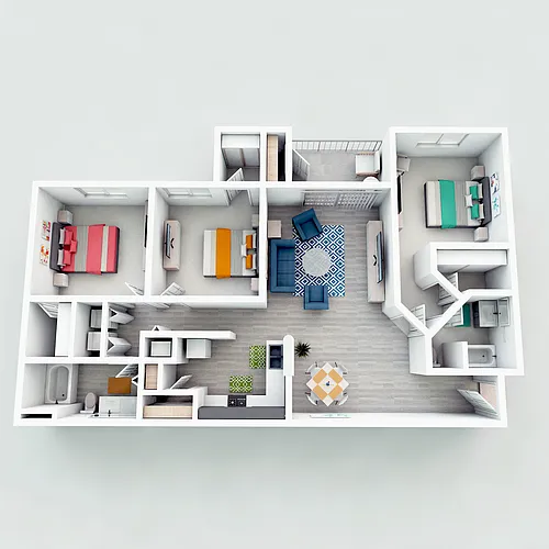 Floor plan 3 BR / 2 BA - Swan