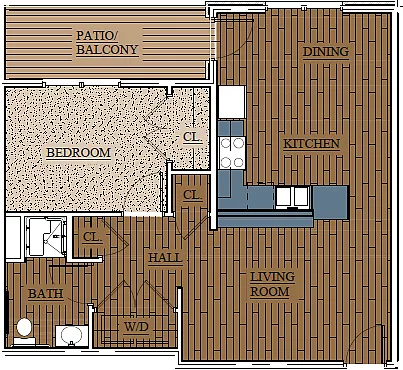 Floor plan 1-Bedroom