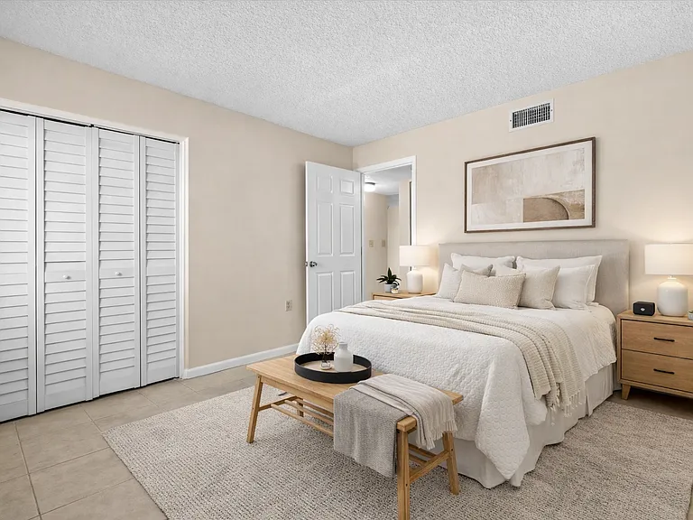Primary bedroom virtually staged