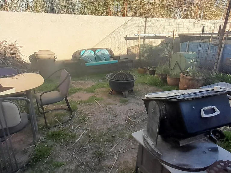 Solar cooker and grill front, right.