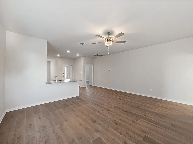 The family room is a spacious place to gather.