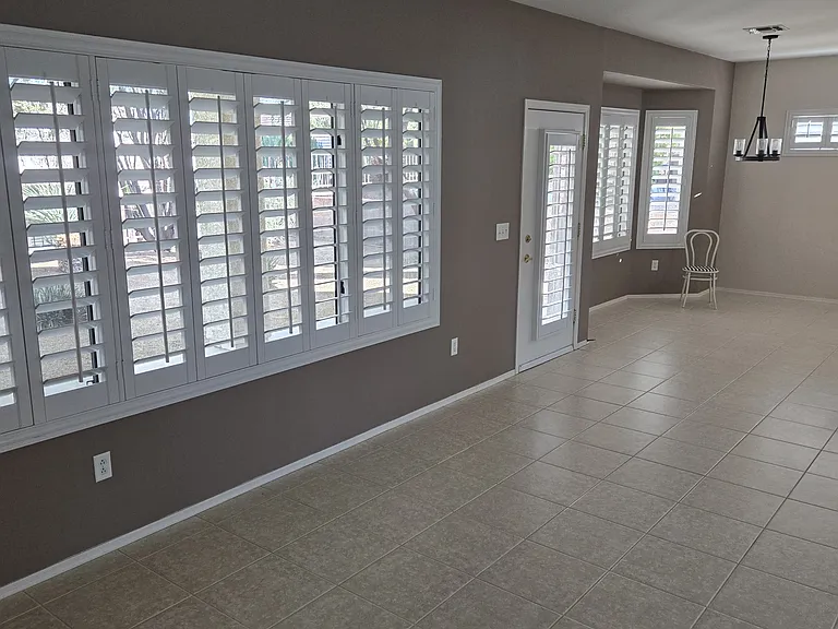 Great room view through shutters.