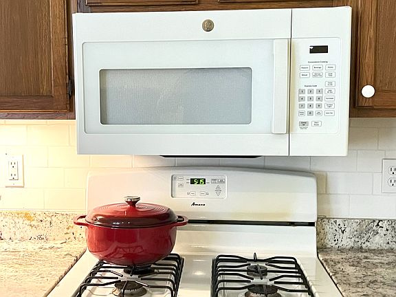 Gas range and microwave