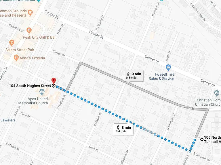 Map view from Apex downtown