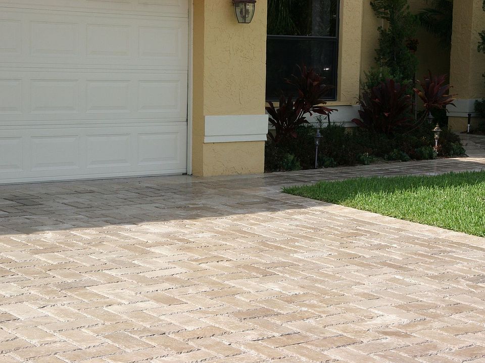 Marble Pavers in Driveway