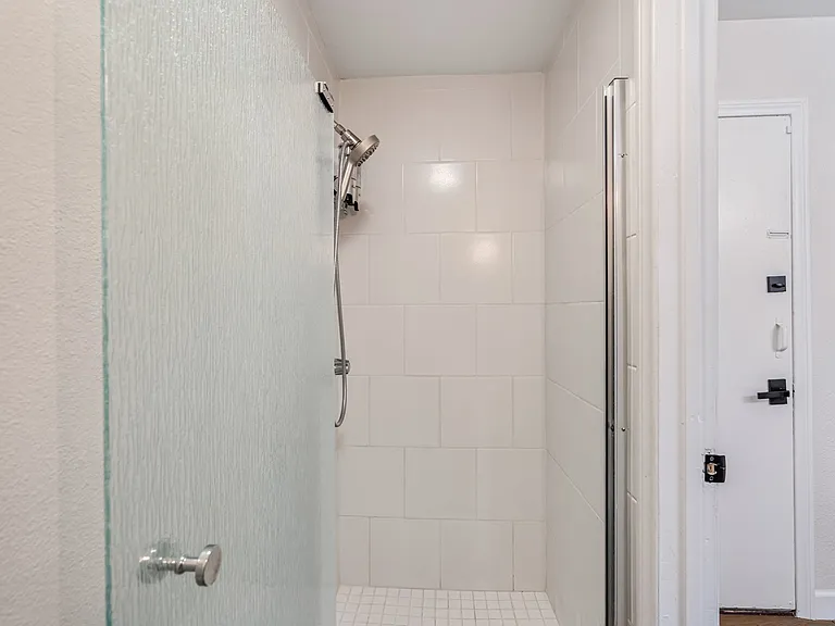 Shower in the primary bedroom bathroom