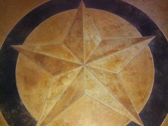 Stained, Scored Concrete