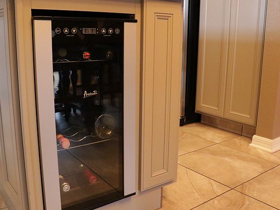 Wine cooler in kitchen