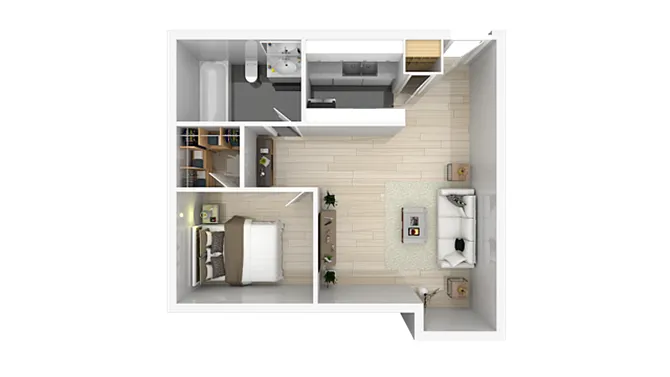 Floor plan One bedroom One bath